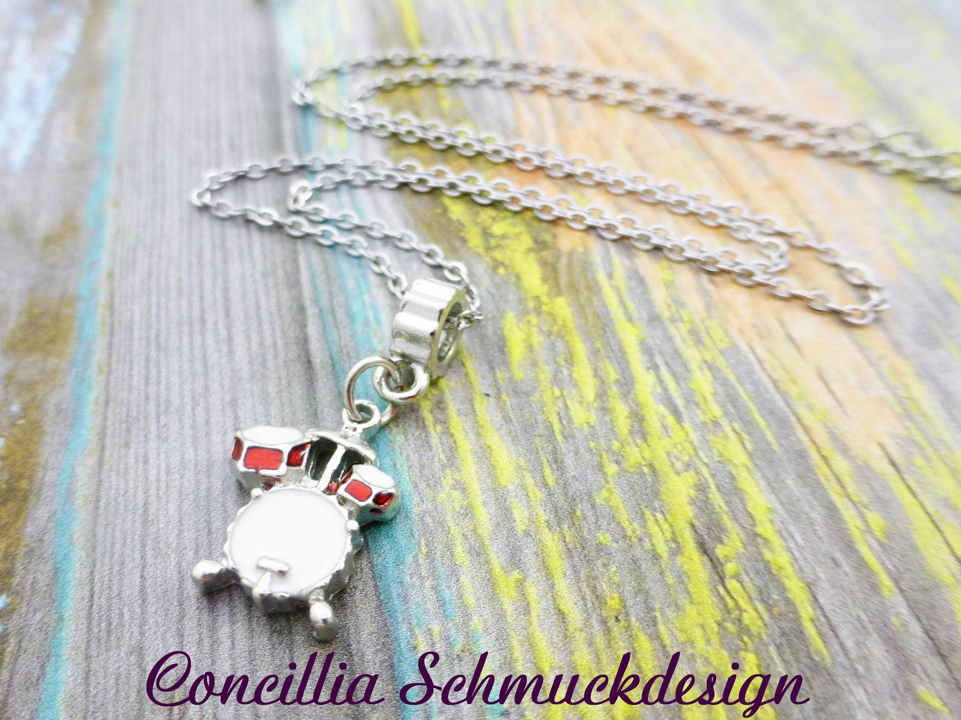 Kette Schlagzeug Emailiert Edelstahl von concilliadesign