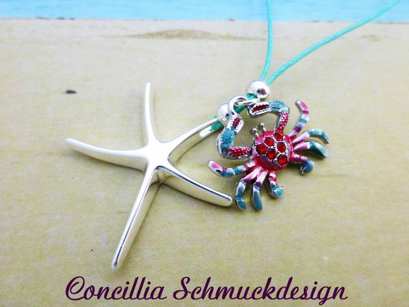 Kette Seestern Versilbert Mit Krabbe von concilliadesign