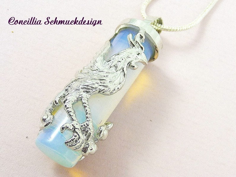 Kette Silberdrache Auf Glasopalit von concilliadesign