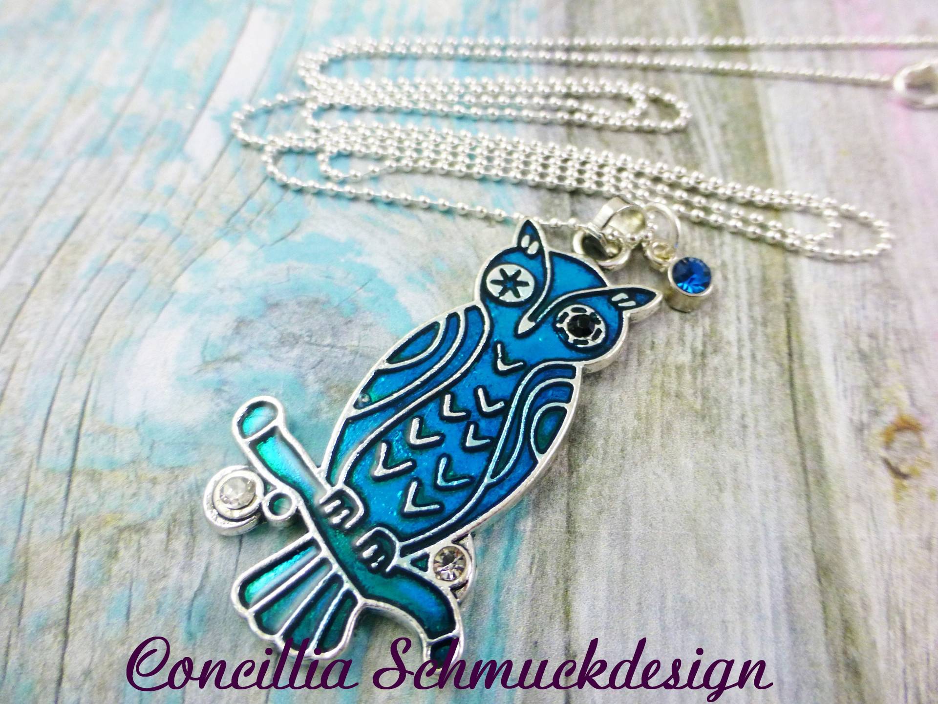 Kette Türkise Eule von concilliadesign