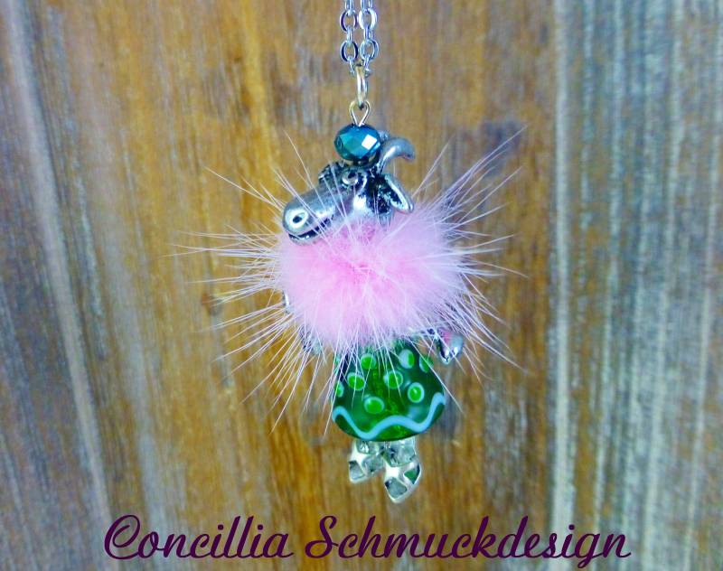 Kette Ziege Rosa Grün Dirndl Tracht von concilliadesign