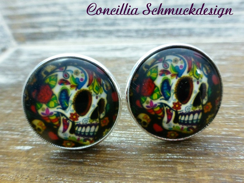 Manschettenknöpfe Skull Schwarz Bunt Iii von concilliadesign