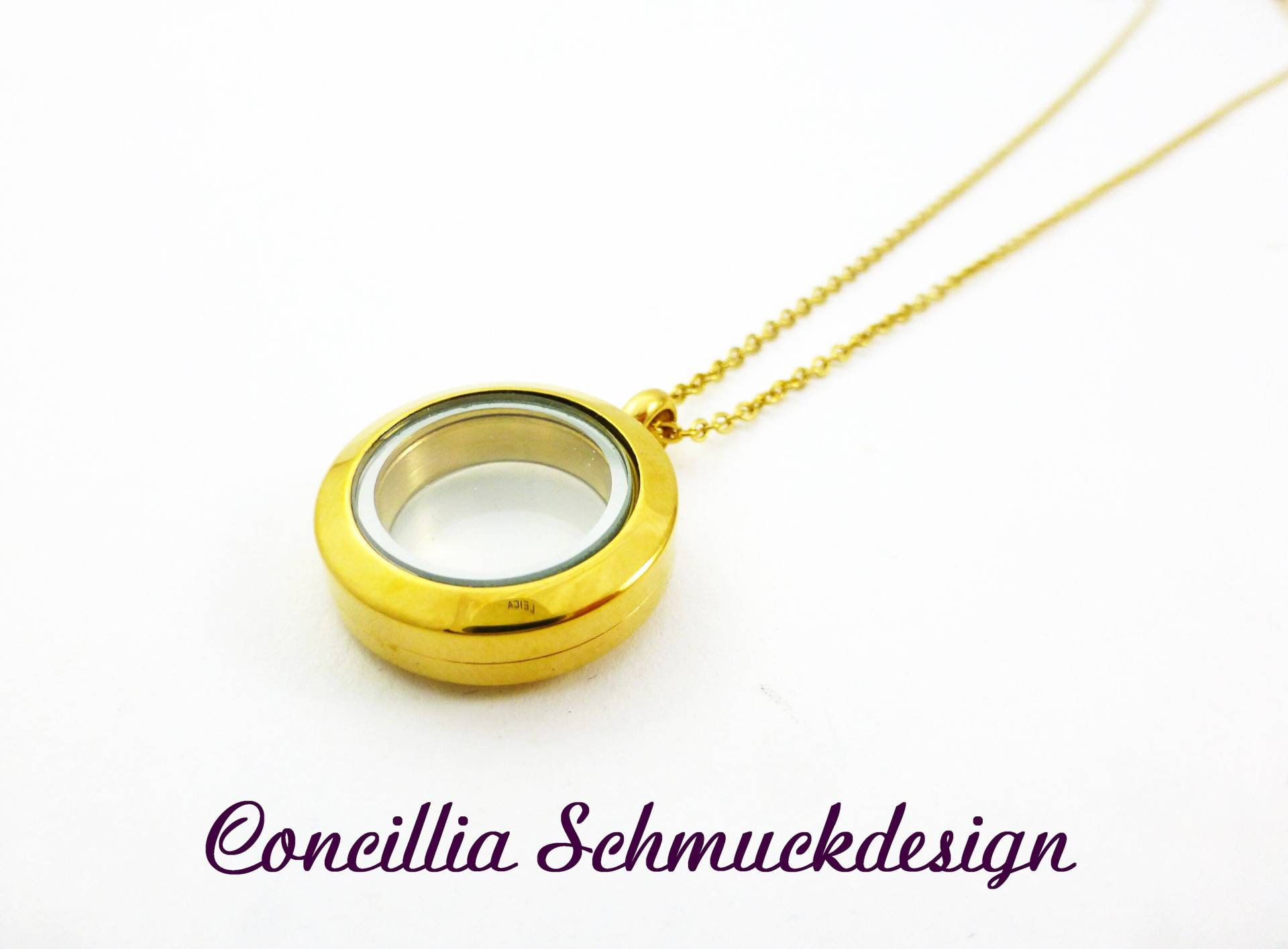 Medaillon Edelstahl Gold von concilliadesign