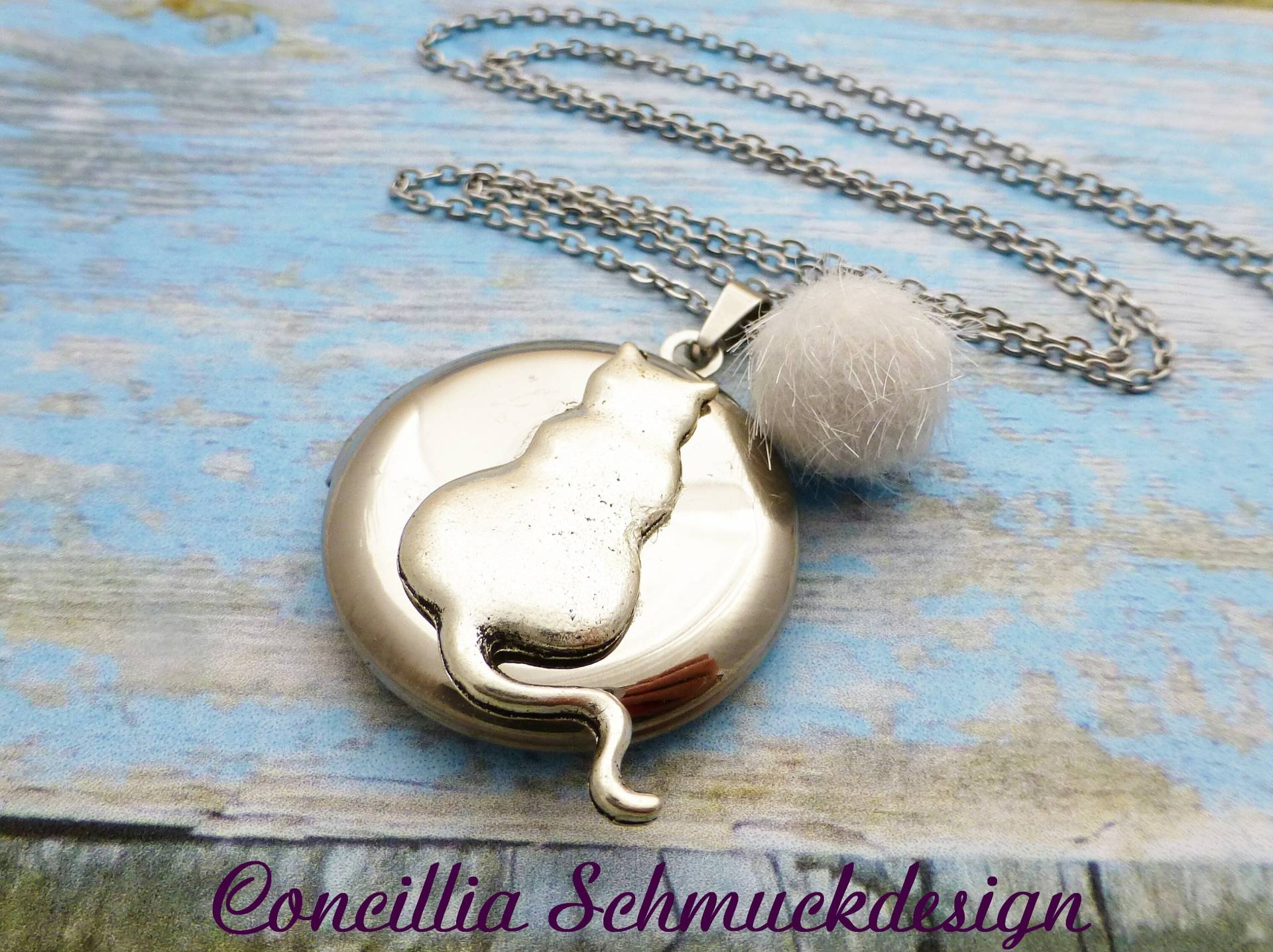 Medaillon Edelstahl Katze von concilliadesign