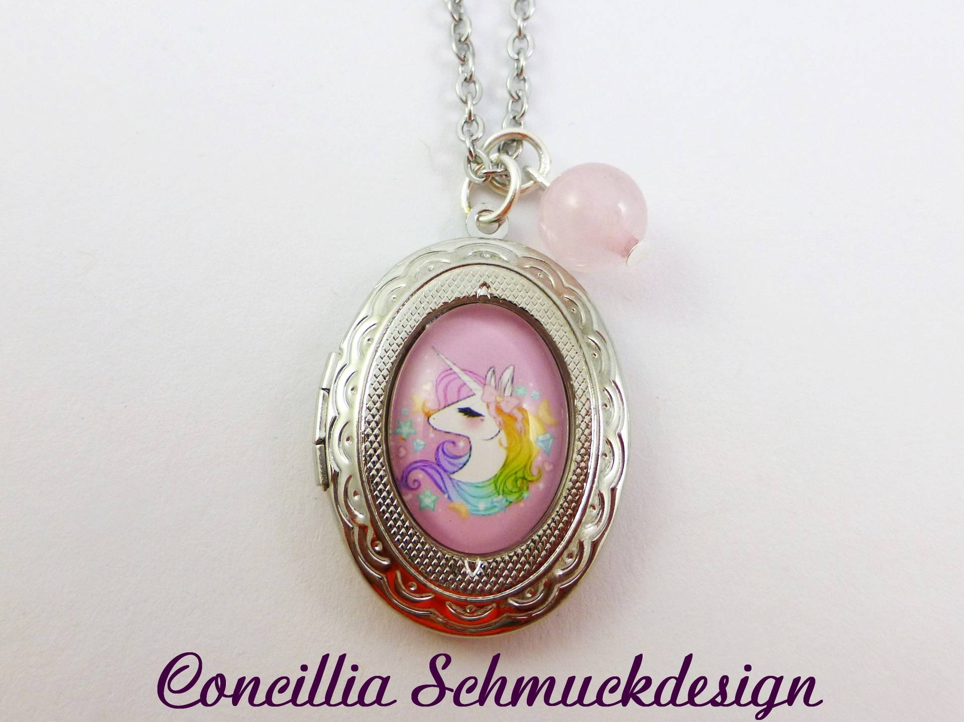 Medaillon Einhorn Rosa von concilliadesign