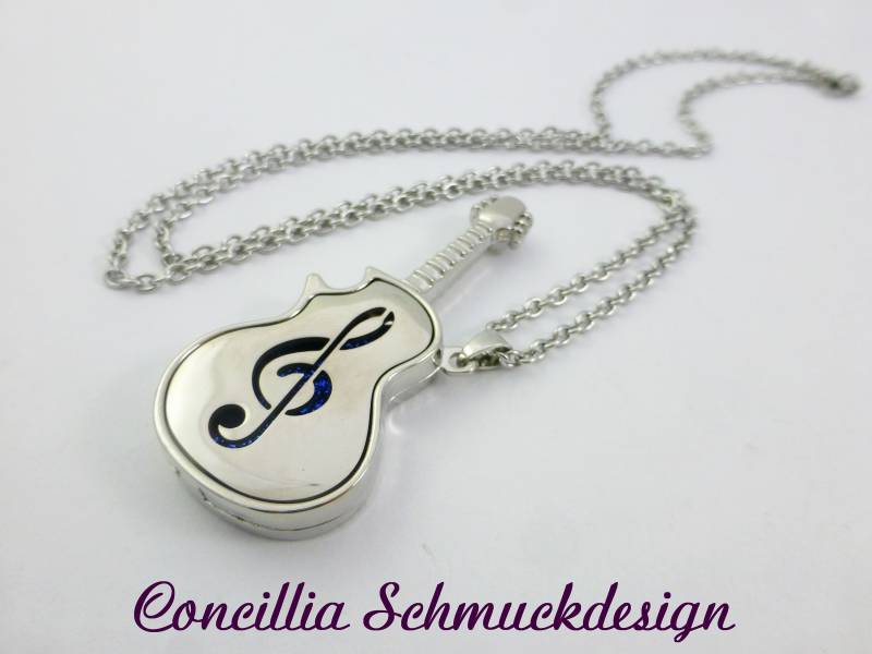 Medaillon Gitarre Edelstahl Aufklappbar von concilliadesign