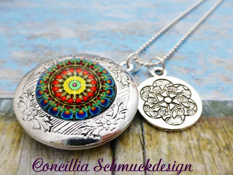 Medaillon Mandala Bunt Kugelkette von concilliadesign