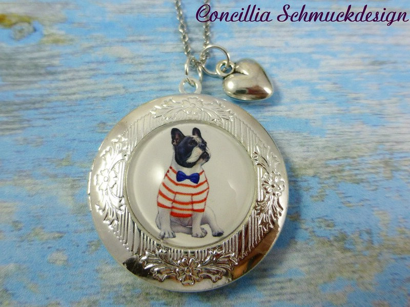 Medaillonkette Kleine Bulldogge von concilliadesign