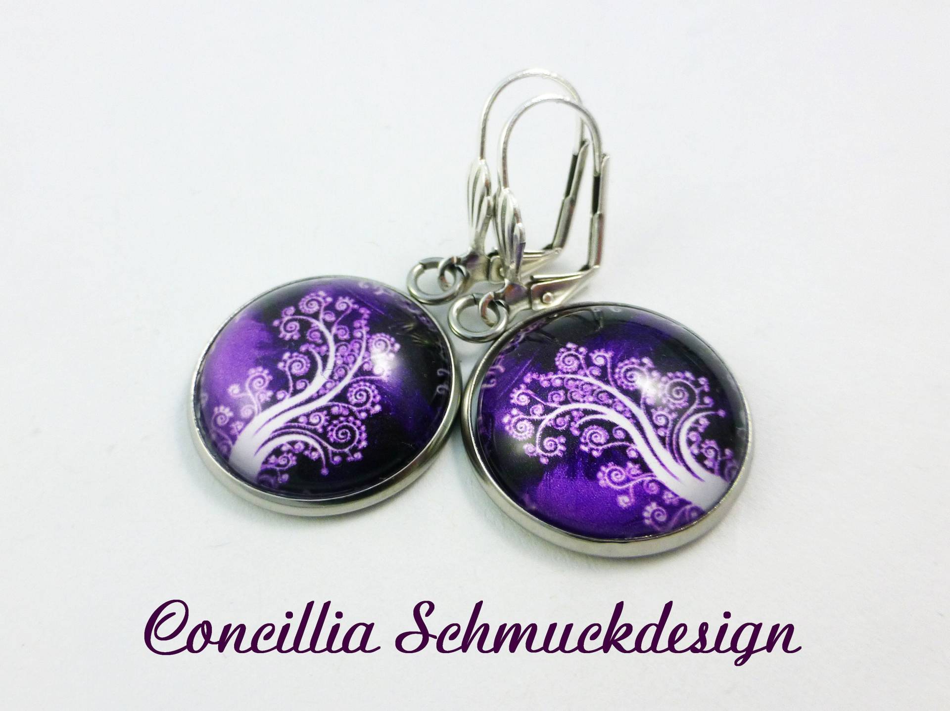 Ohrringe Baum Lila von concilliadesign