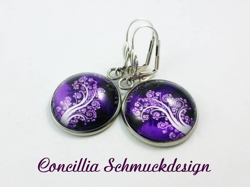 Ohrringe Baum Lila von concilliadesign