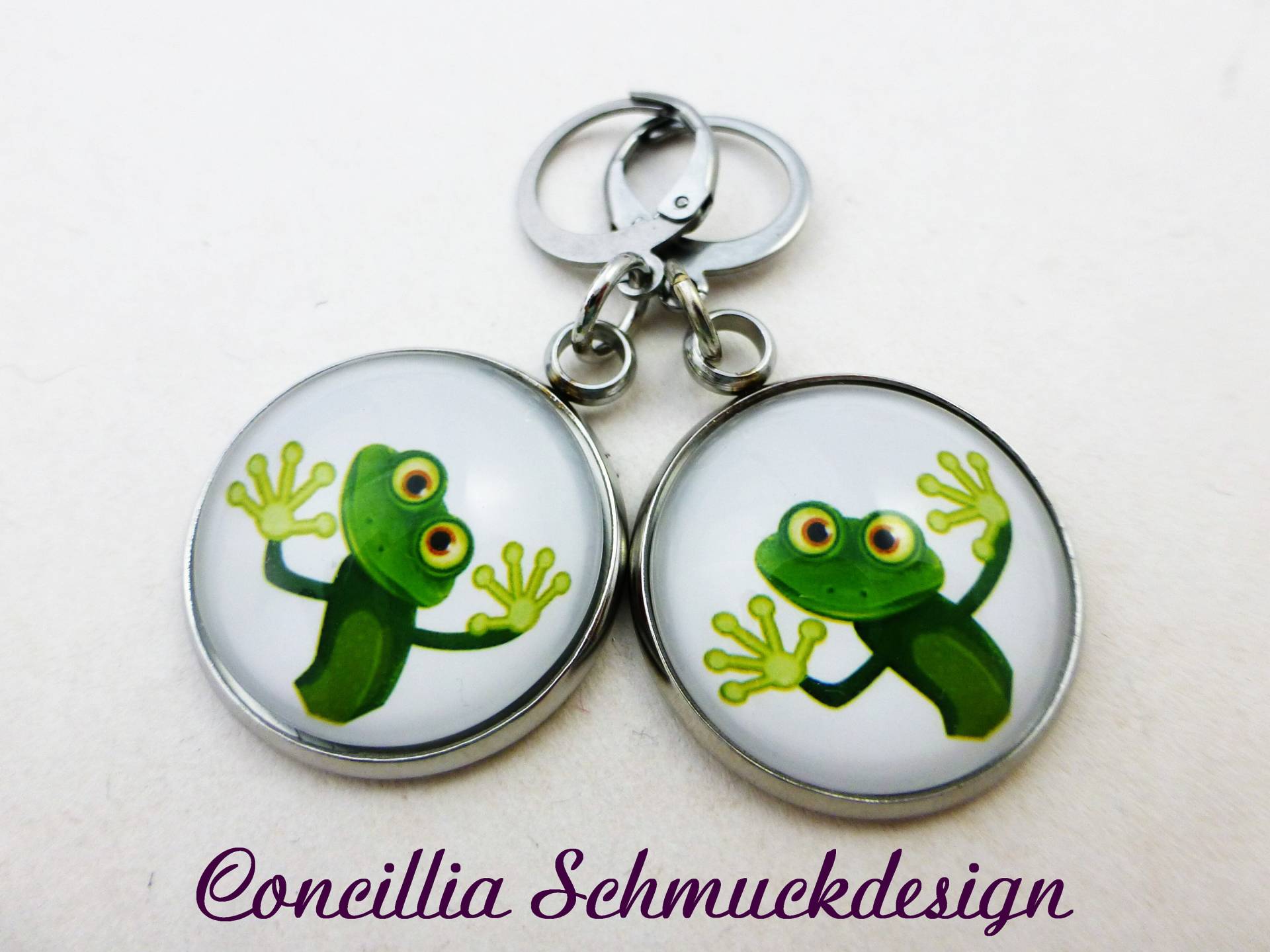 Ohrringe Creolen Frosch von concilliadesign