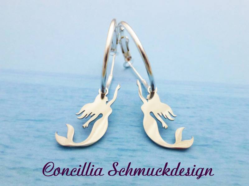 Ohrringe Creolen Meerjungfrau Edelstahl von concilliadesign
