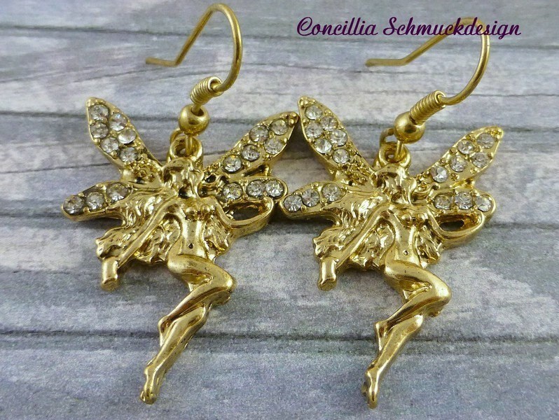 Ohrringe Elfe Gold Glitzer von concilliadesign