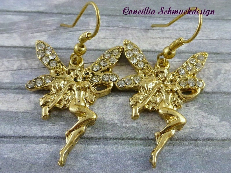 Ohrringe Elfe Gold Glitzer von concilliadesign