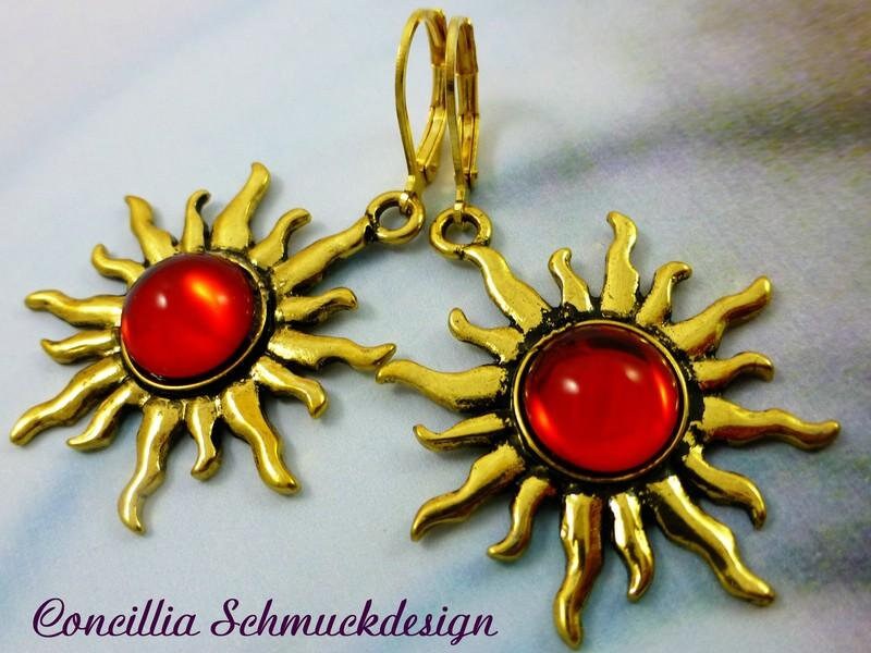 Ohrringe Gold Rote Sonne von concilliadesign