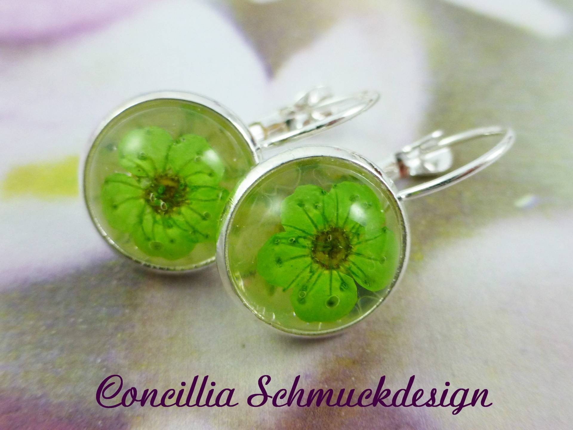 Ohrringe Grüne Blumen von concilliadesign