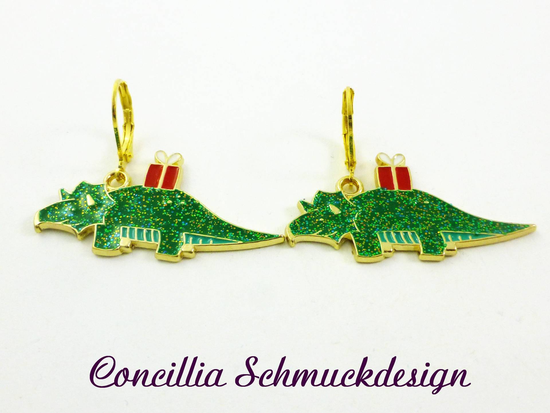 Ohrringe Grüner Dino Mit Geschenk von concilliadesign