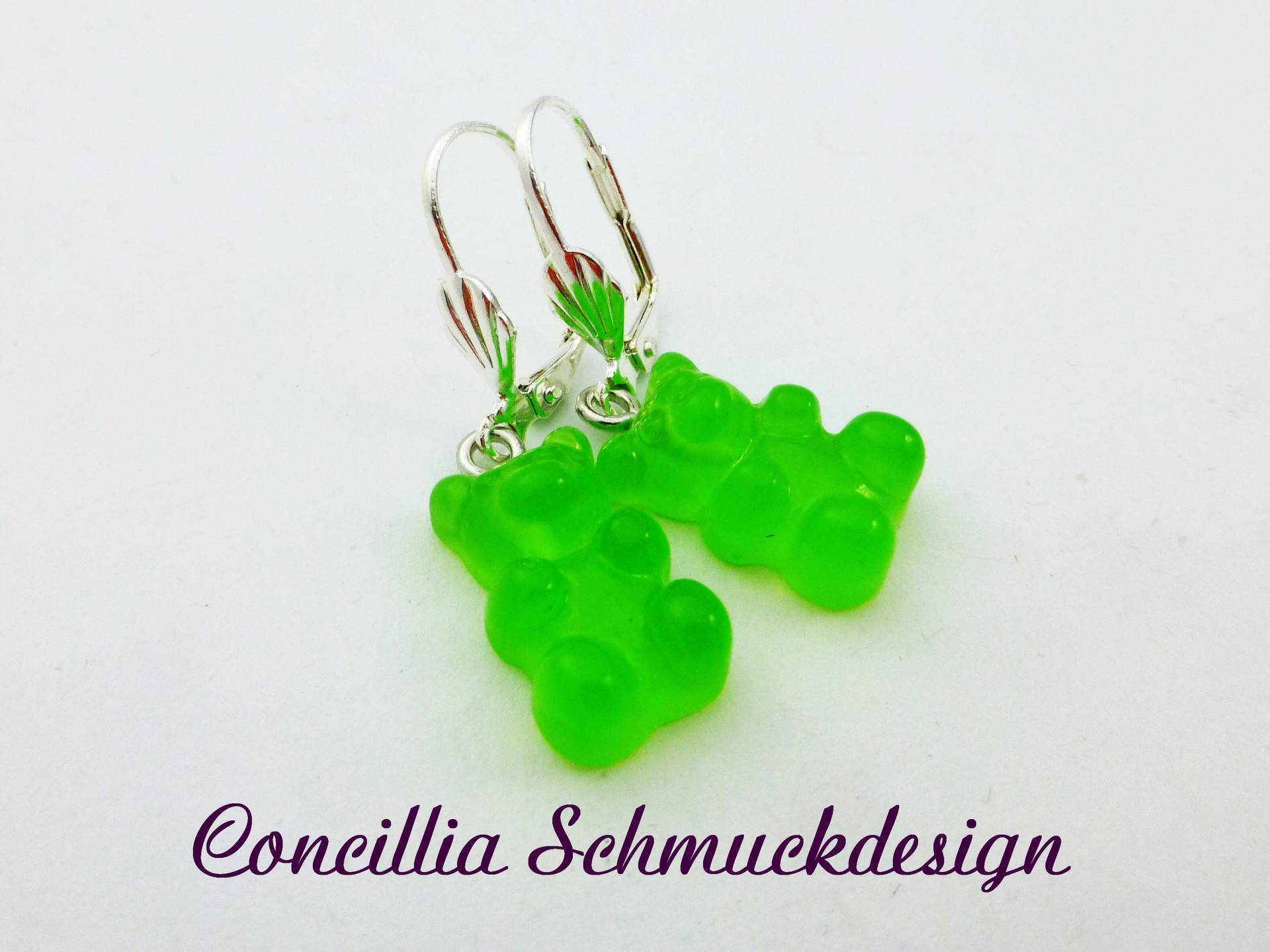 Ohrringe Gummibären Neongrün von concilliadesign