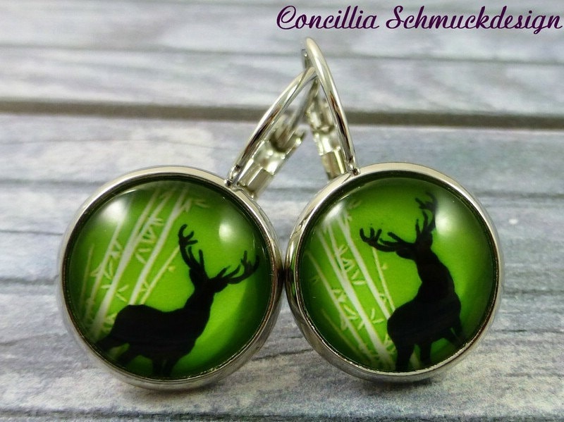 Ohrringe Hirsch Grün von concilliadesign
