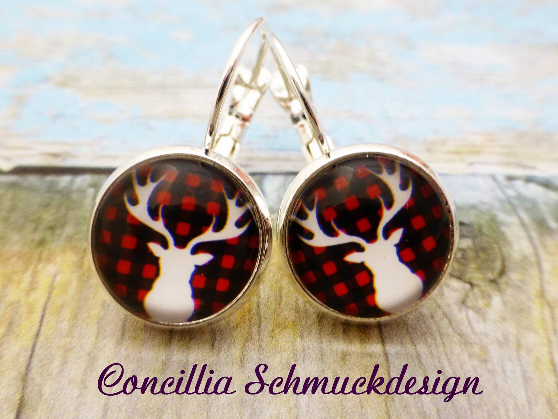 Ohrringe Hirschkopf Weiß von concilliadesign