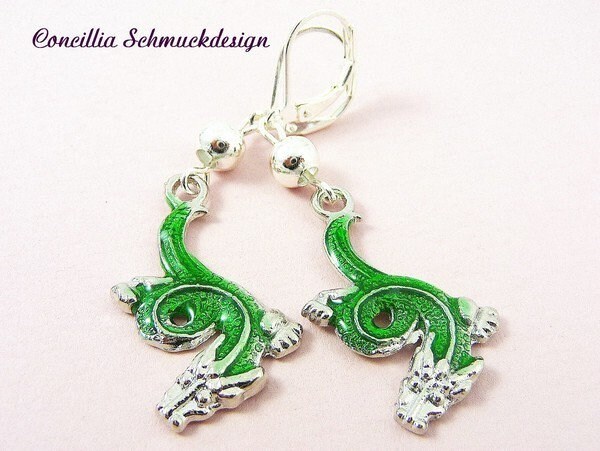 Ohrringe Kleiner Grüner Drache von concilliadesign