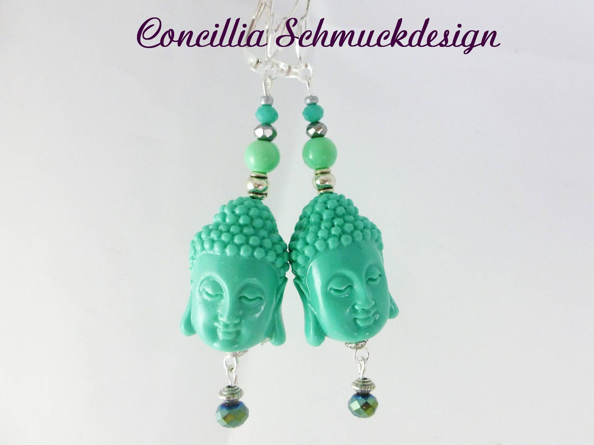 Ohrringe Lang Buddha Türkis von concilliadesign