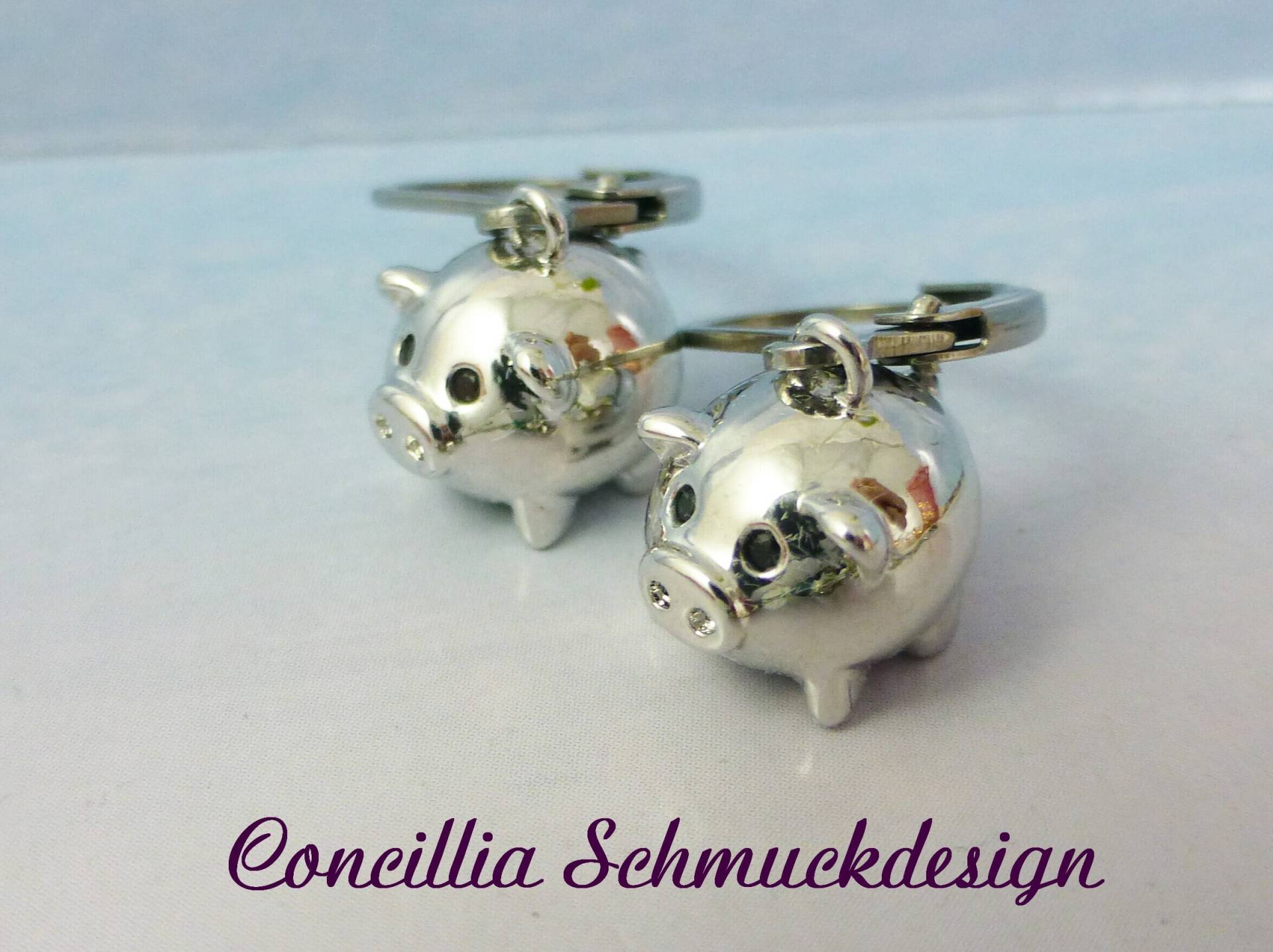 Ohrringe Mini Schwein Versilbert von concilliadesign