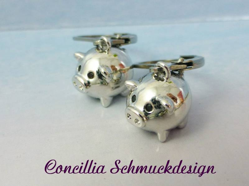 Ohrringe Mini Schwein Versilbert von concilliadesign