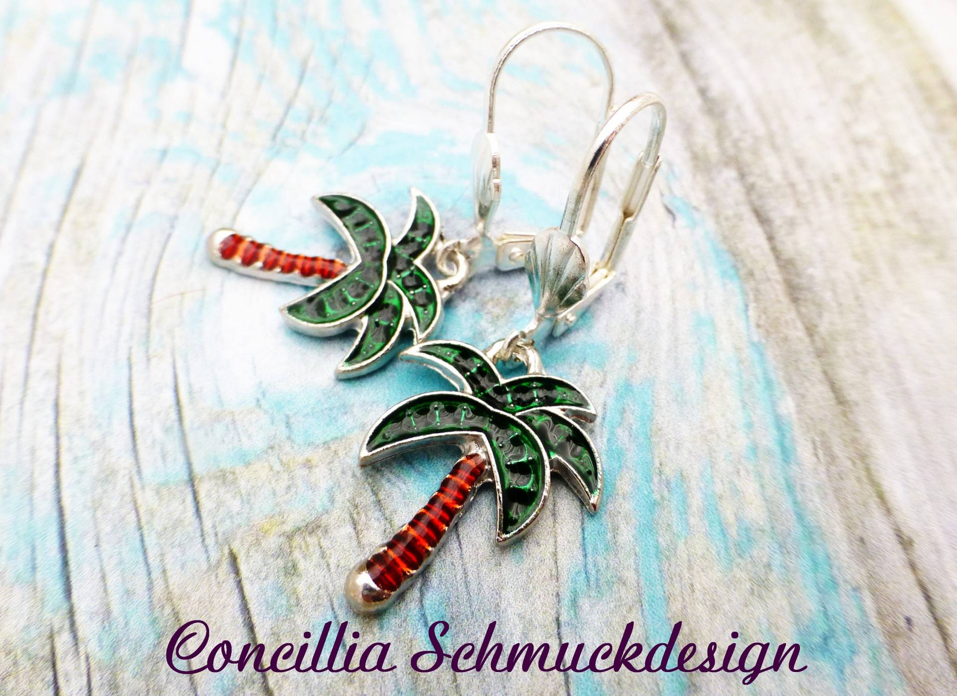 Ohrringe Palmen Emailiert von concilliadesign