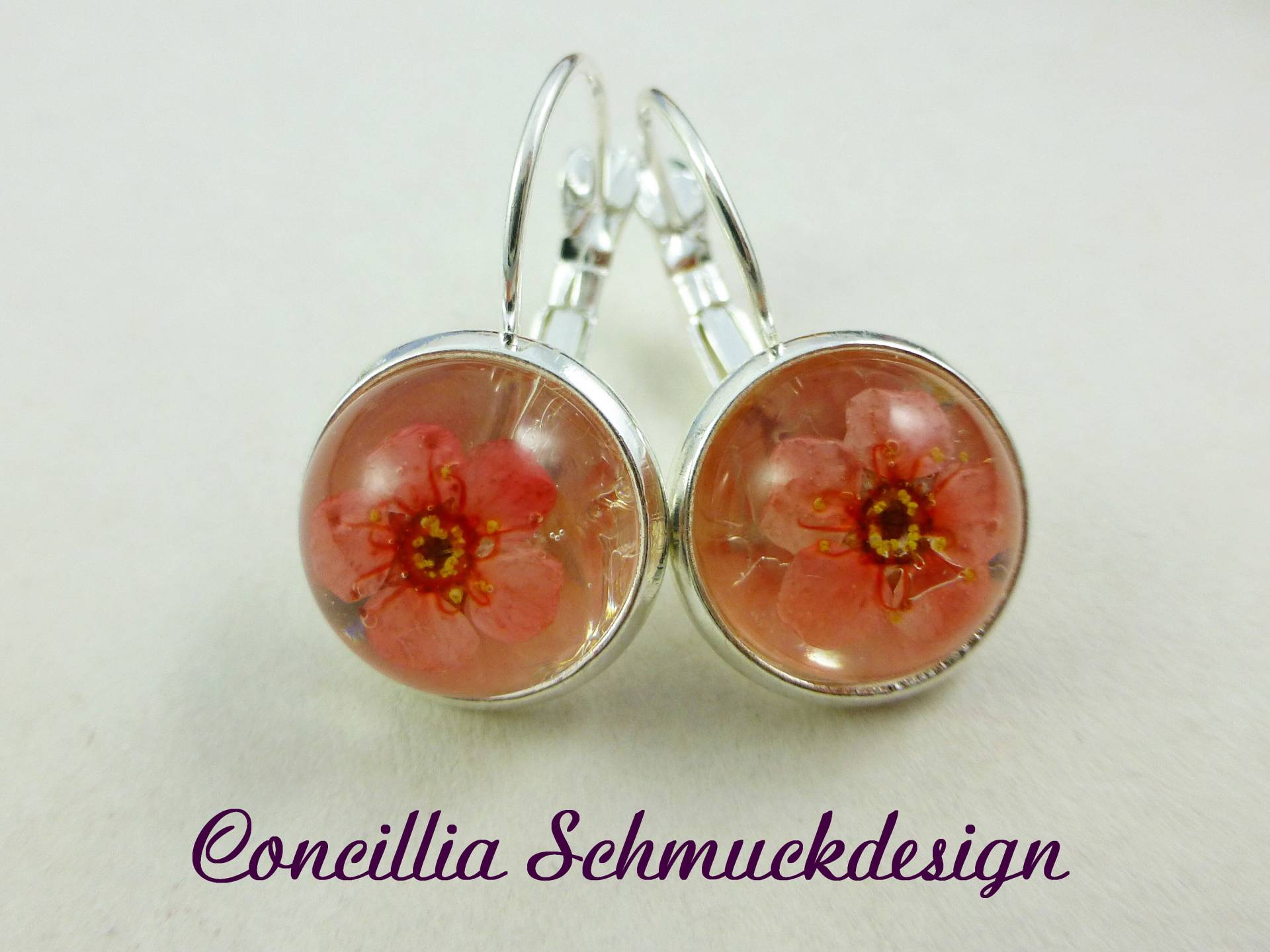 Ohrringe Rosa Blumen von concilliadesign