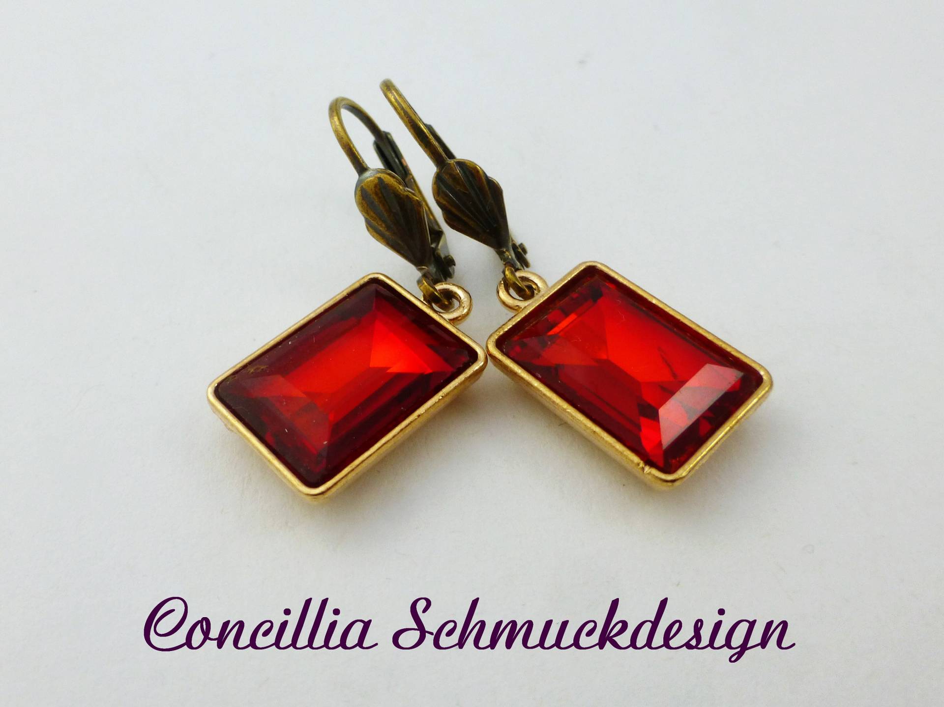 Ohrringe Rot Gold Bronze Nostalgisch von concilliadesign