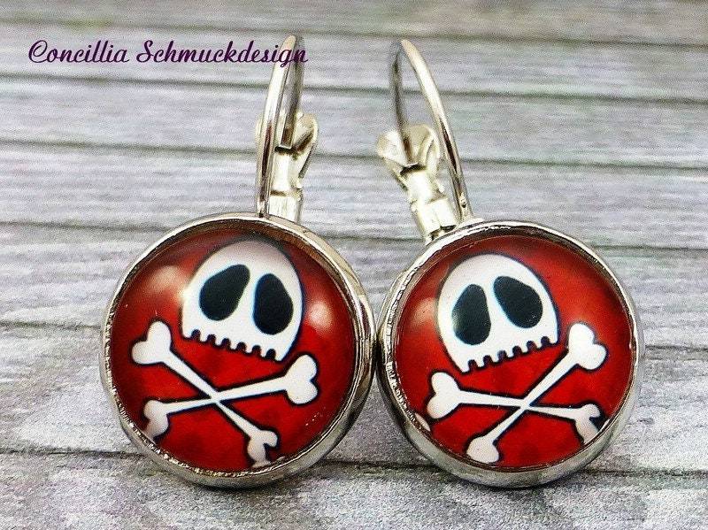 Ohrringe Skull Rot von concilliadesign