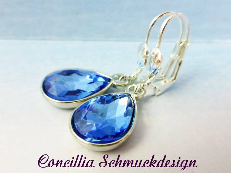 Ohrringe Tropfen Mittelblau von concilliadesign