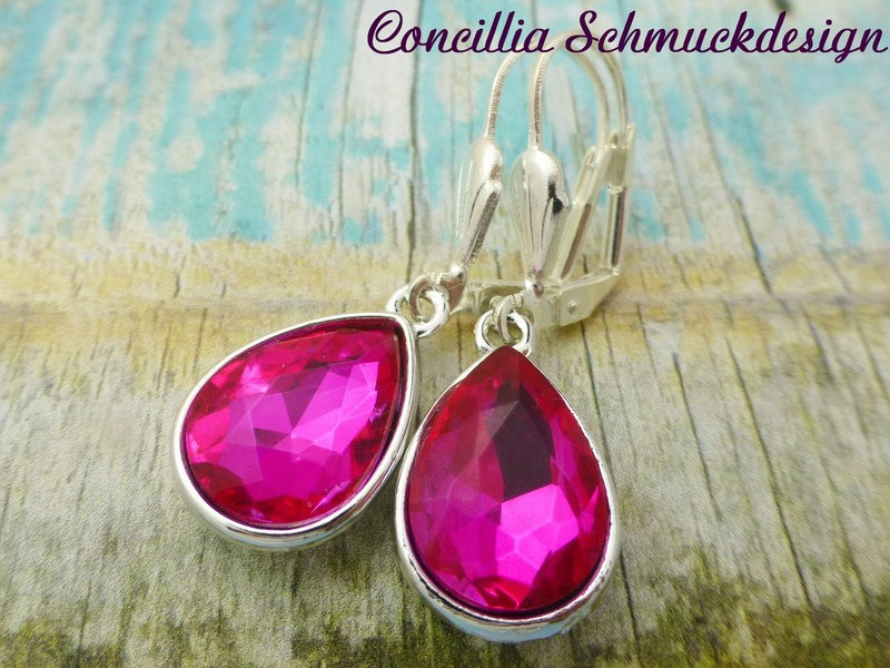 Ohrringe Tropfen Pink von concilliadesign