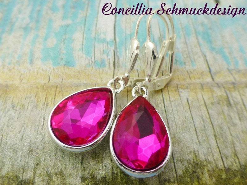 Ohrringe Tropfen Pink von concilliadesign