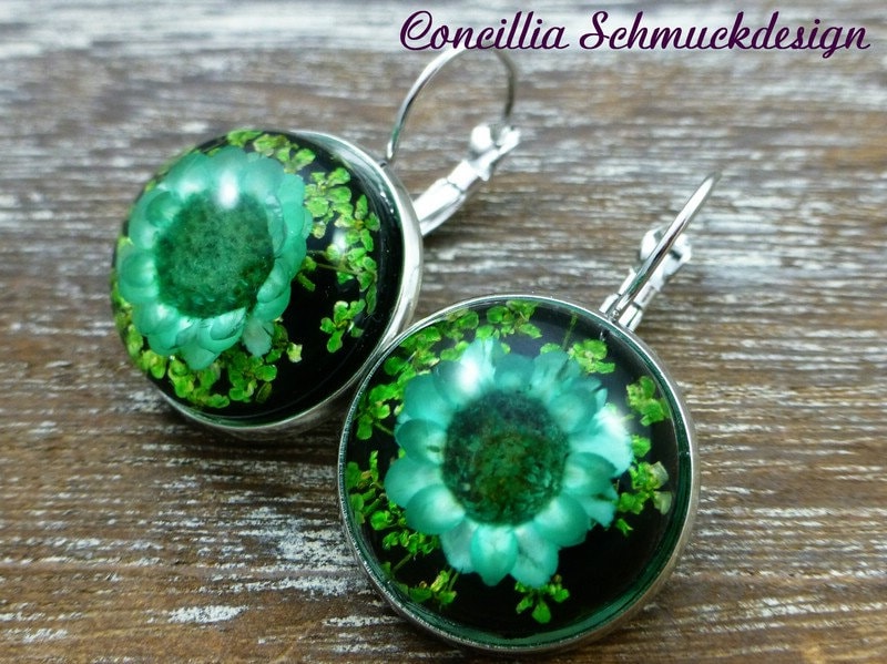 Ohrringe Türkise Blume von concilliadesign