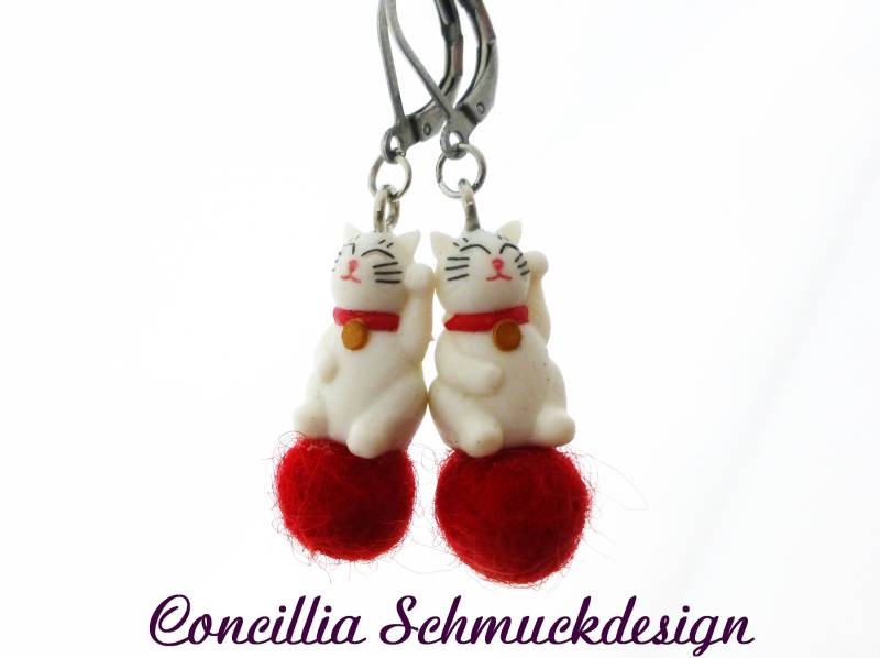 Ohrringe Winkekatze von concilliadesign