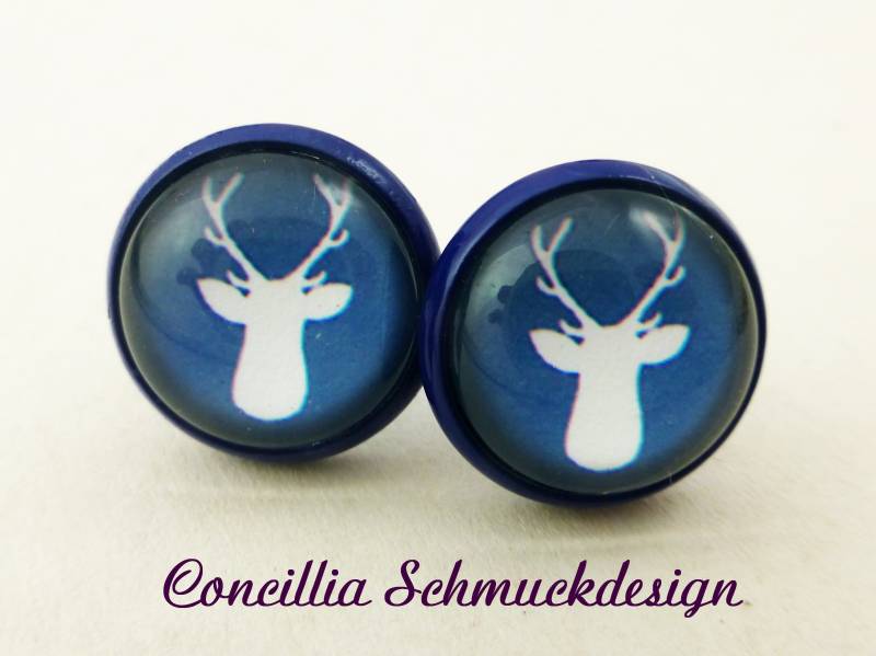 Ohrstecker Blauer Hirsch von concilliadesign