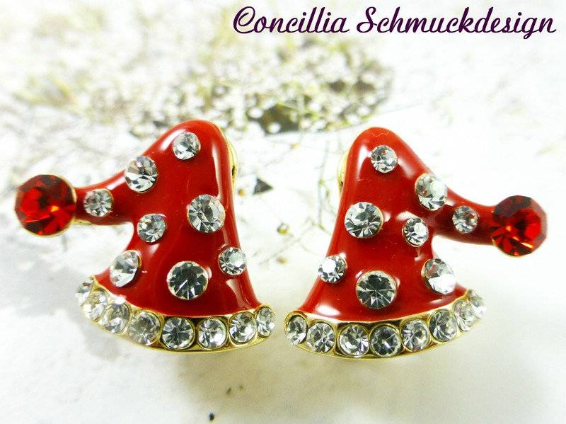 Ohrstecker Clausis Mütze Mit Glitzer von concilliadesign