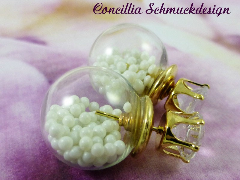 Ohrstecker Kugel Weiß Gold von concilliadesign