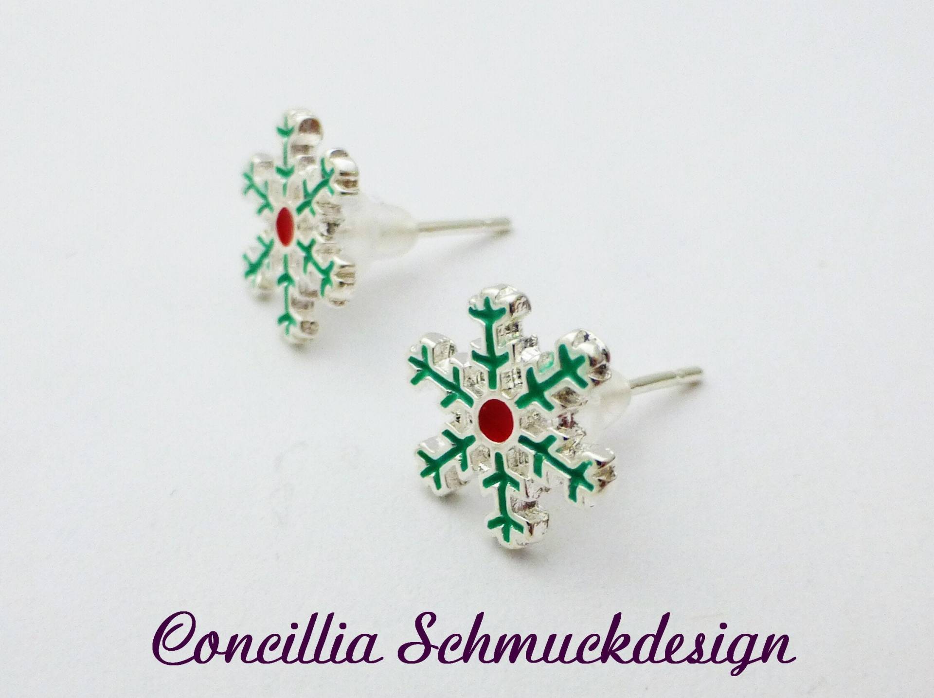 Ohrstecker Schneeflocke Versilbert Filigran von concilliadesign