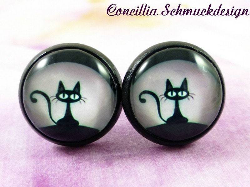 Ohrstecker Schwarze Katze von concilliadesign