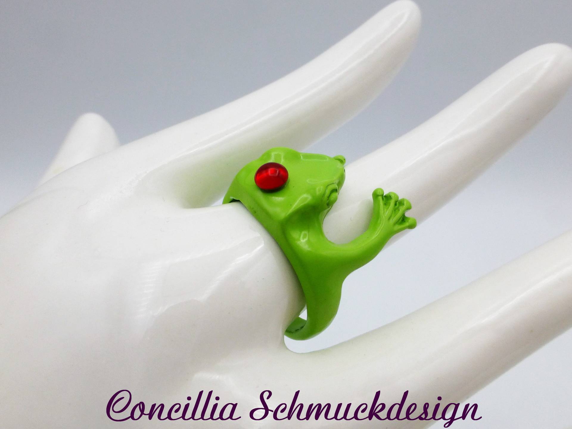 Ring Frosch Grün Emailiert Verstellbar von concilliadesign
