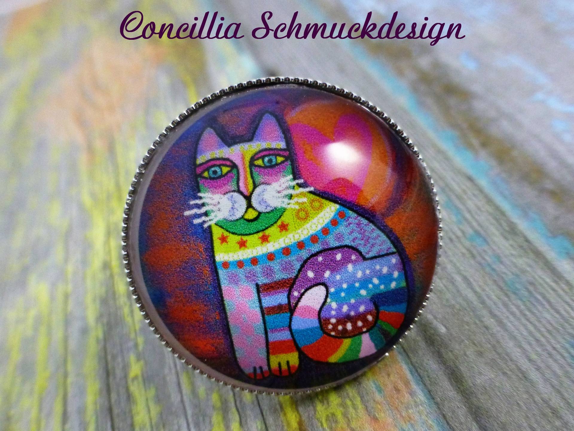 Ring Groß Verstellbar Katze Bunt Ring Groß Verstellbar Katze Bunt von concilliadesign