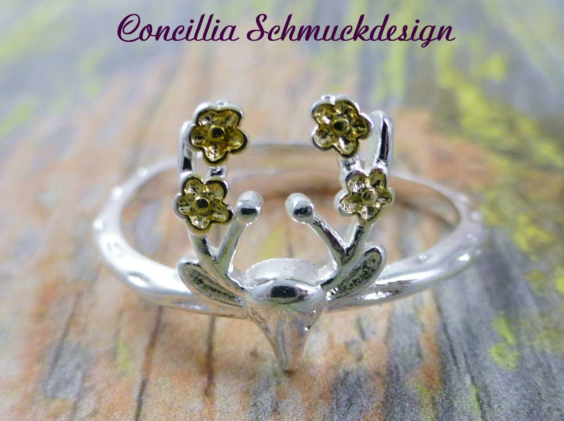 Ring Hirschkopf Verstellbar Versilbert Gold Ring Hirschkopf Verstellbar Versilbert Gold von concilliadesign