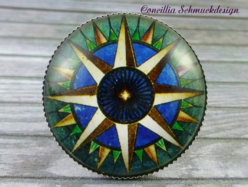 Ring Kompass Grün Blau von concilliadesign