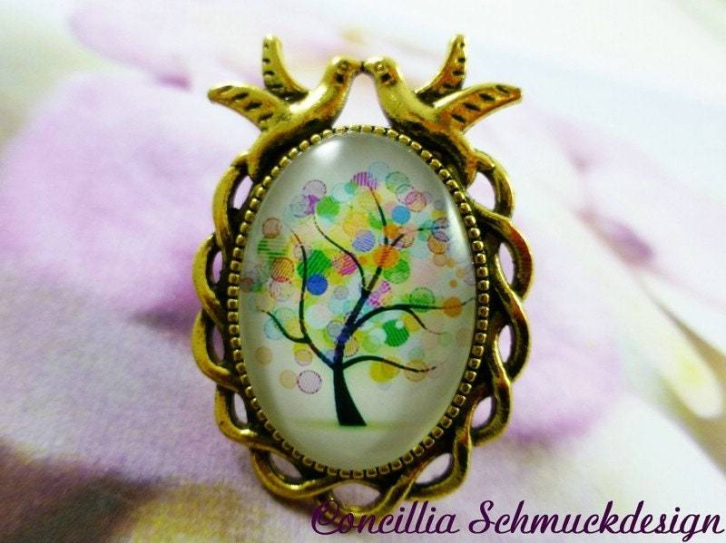 Ring Nostalgisch Baum Goldfarben Verstellbar von concilliadesign