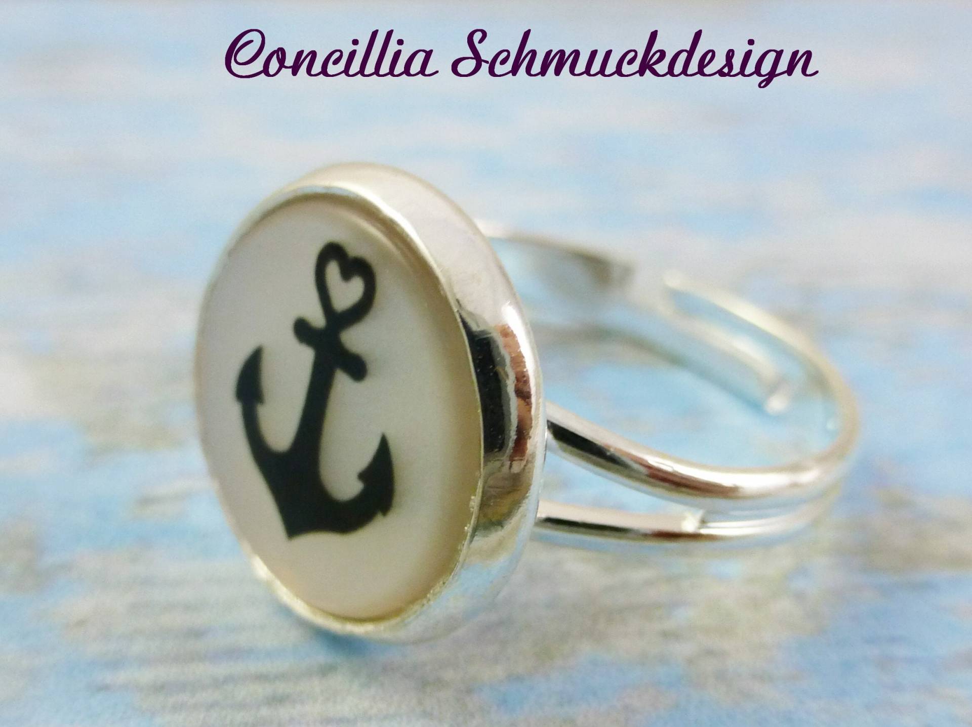 Ring Verstellbar Anker Perlmutt von concilliadesign