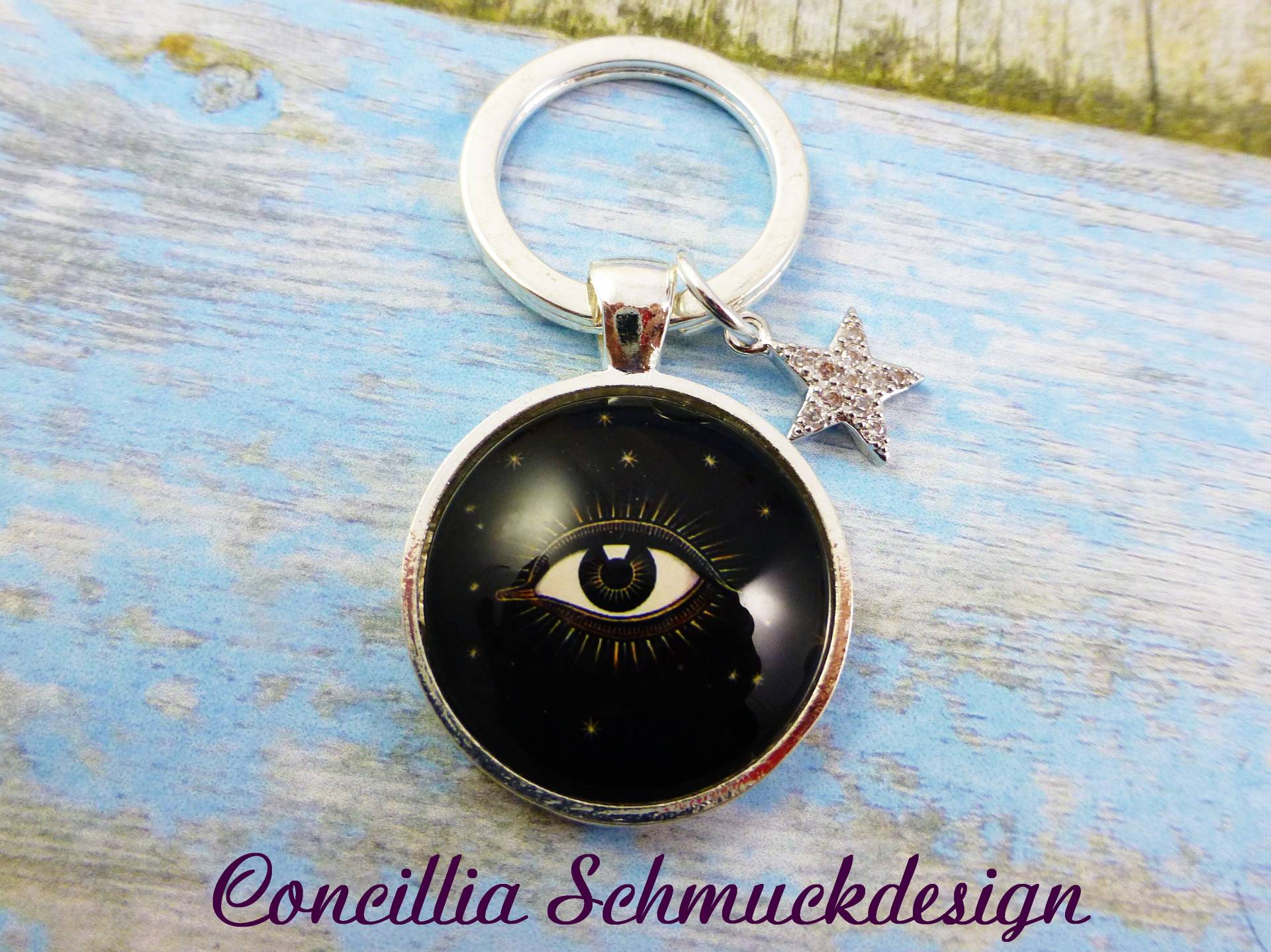 Schlüsselanhänger Auge Schwarz von concilliadesign