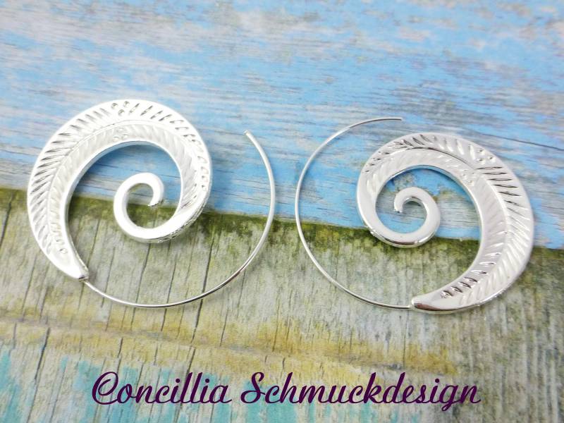 Spiral Creolen Edelstahl Groß von concilliadesign